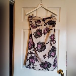 Strapless floral dress size M Suzy sheir